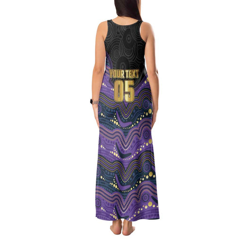 Custom Storm Tank Maxi Dress Warrior Mascot With Aboriginal Indigenous