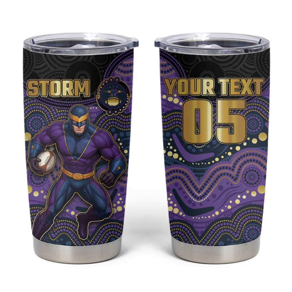 Custom Storm Tumbler Cup Warrior Mascot With Aboriginal Indigenous