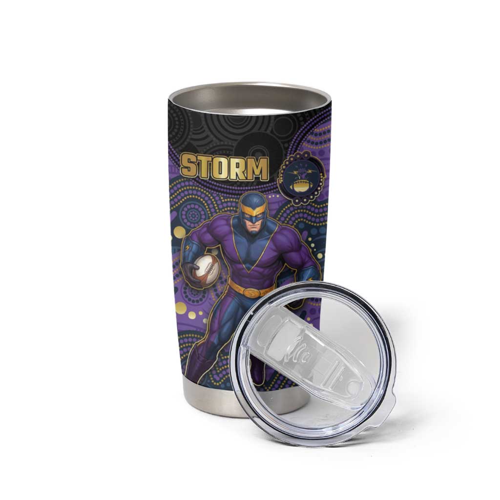 Custom Storm Tumbler Cup Warrior Mascot With Aboriginal Indigenous