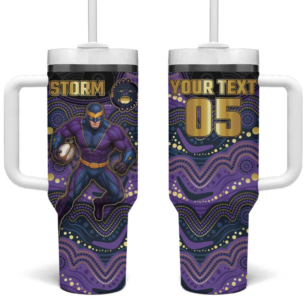 Custom Storm Tumbler With Handle Warrior Mascot With Aboriginal Indigenous