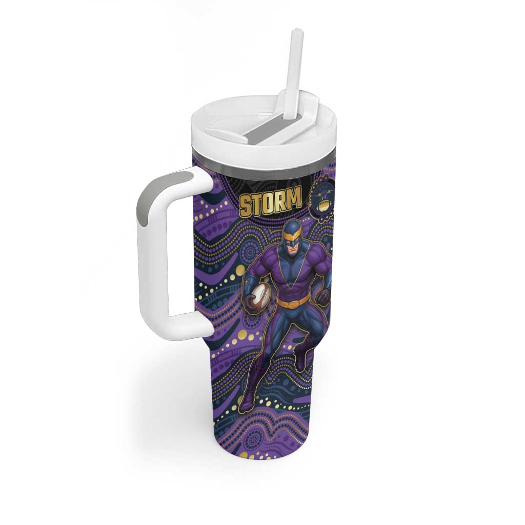 Custom Storm Tumbler With Handle Warrior Mascot With Aboriginal Indigenous