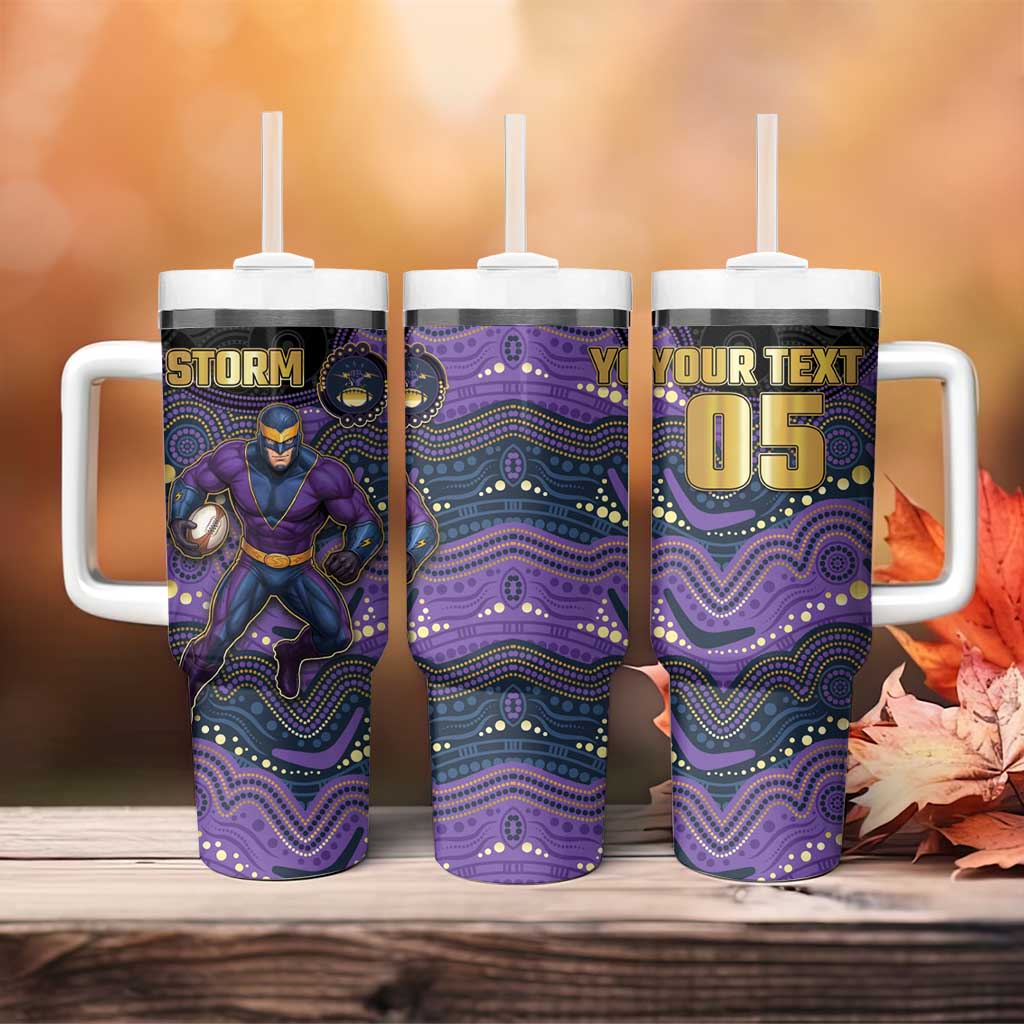 Custom Storm Tumbler With Handle Warrior Mascot With Aboriginal Indigenous