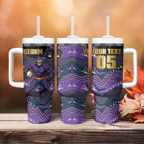 Custom Storm Tumbler With Handle Warrior Mascot With Aboriginal Indigenous