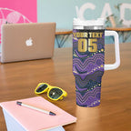 Custom Storm Tumbler With Handle Warrior Mascot With Aboriginal Indigenous