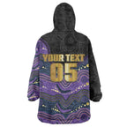 Custom Storm Wearable Blanket Hoodie Warrior Mascot With Aboriginal Indigenous
