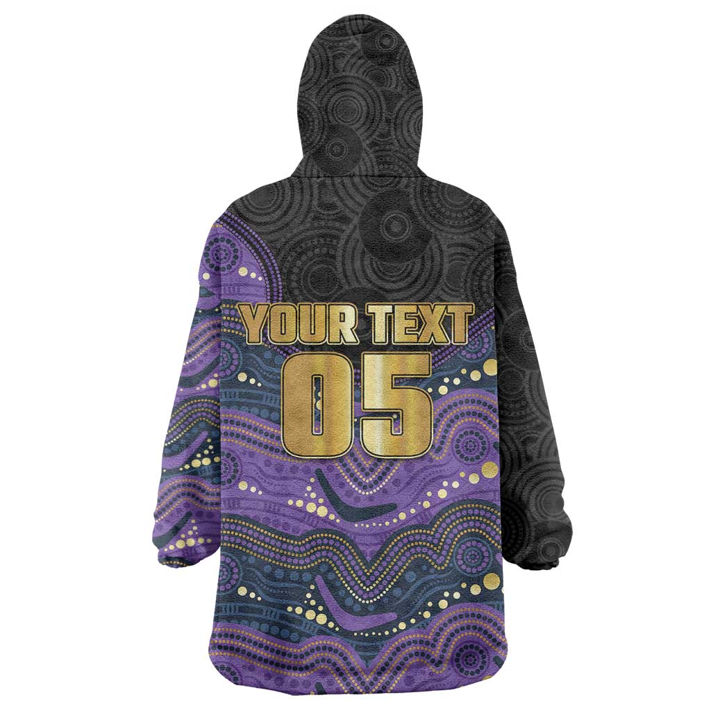 Custom Storm Wearable Blanket Hoodie Warrior Mascot With Aboriginal Indigenous