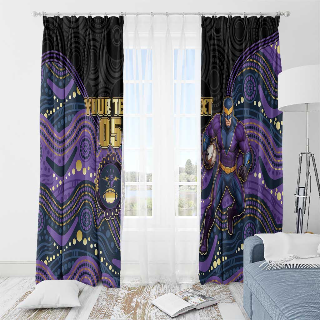 Custom Storm Window Curtain Warrior Mascot With Aboriginal Indigenous