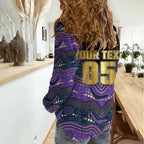 Custom Storm Women Casual Shirt Warrior Mascot With Aboriginal Indigenous