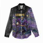 Custom Storm Women Casual Shirt Warrior Mascot With Aboriginal Indigenous