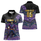 Custom Storm Women Polo Shirt Warrior Mascot With Aboriginal Indigenous