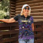 Custom Storm Women Polo Shirt Warrior Mascot With Aboriginal Indigenous
