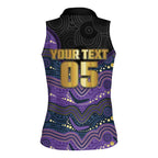 Custom Storm Women Sleeveless Polo Shirt Warrior Mascot With Aboriginal Indigenous