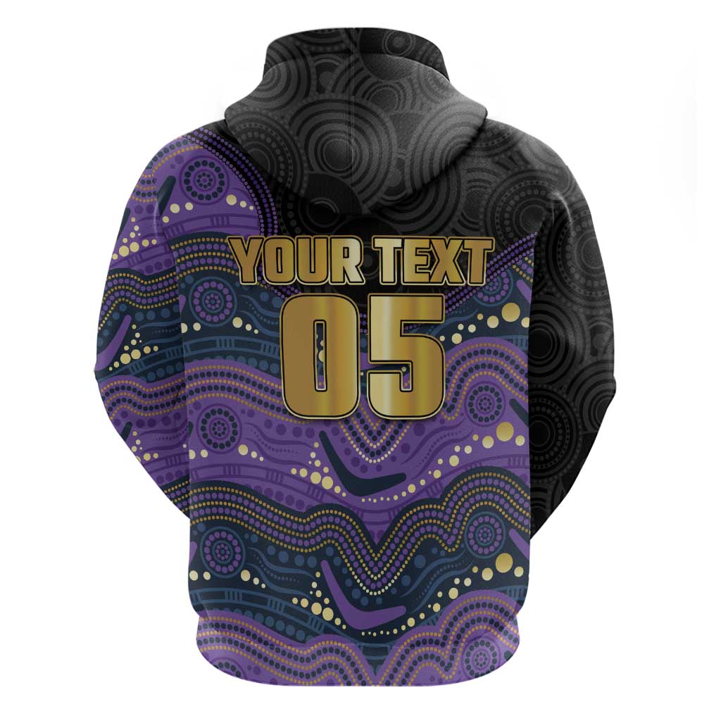 Custom Storm Zip Hoodie Warrior Mascot With Aboriginal Indigenous