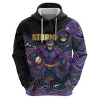 Custom Storm Zip Hoodie Warrior Mascot With Aboriginal Indigenous