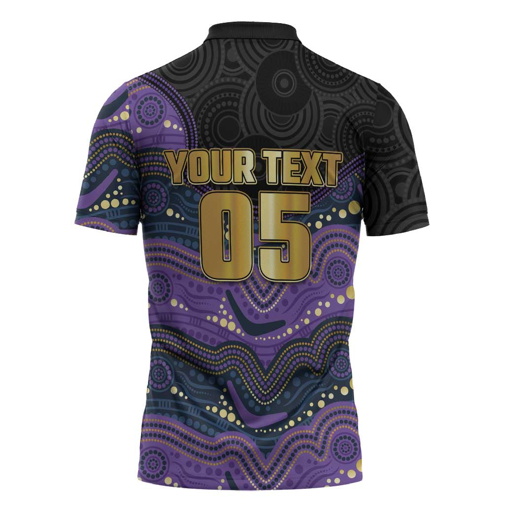 Custom Storm Zipper Polo Shirt Warrior Mascot With Aboriginal Indigenous