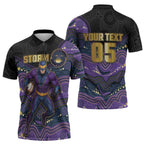 Custom Storm Zipper Polo Shirt Warrior Mascot With Aboriginal Indigenous