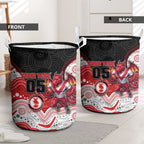 Custom Dragons Laundry Basket Warrior Mascot With Aboriginal Indigenous