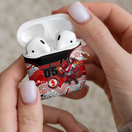 Custom Dragons AirPods Case Warrior Mascot With Aboriginal Indigenous