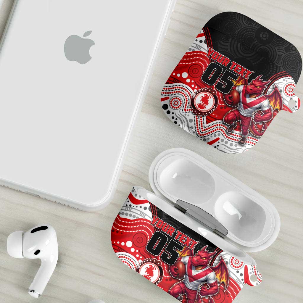 Custom Dragons AirPods Case Warrior Mascot With Aboriginal Indigenous