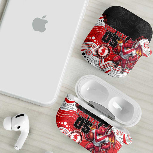 Custom Dragons AirPods Case Warrior Mascot With Aboriginal Indigenous