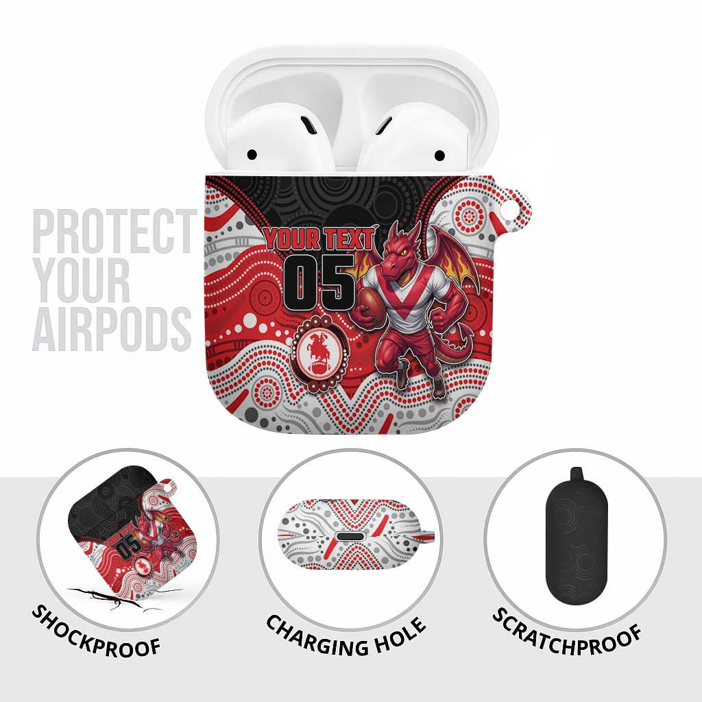 Custom Dragons AirPods Case Warrior Mascot With Aboriginal Indigenous