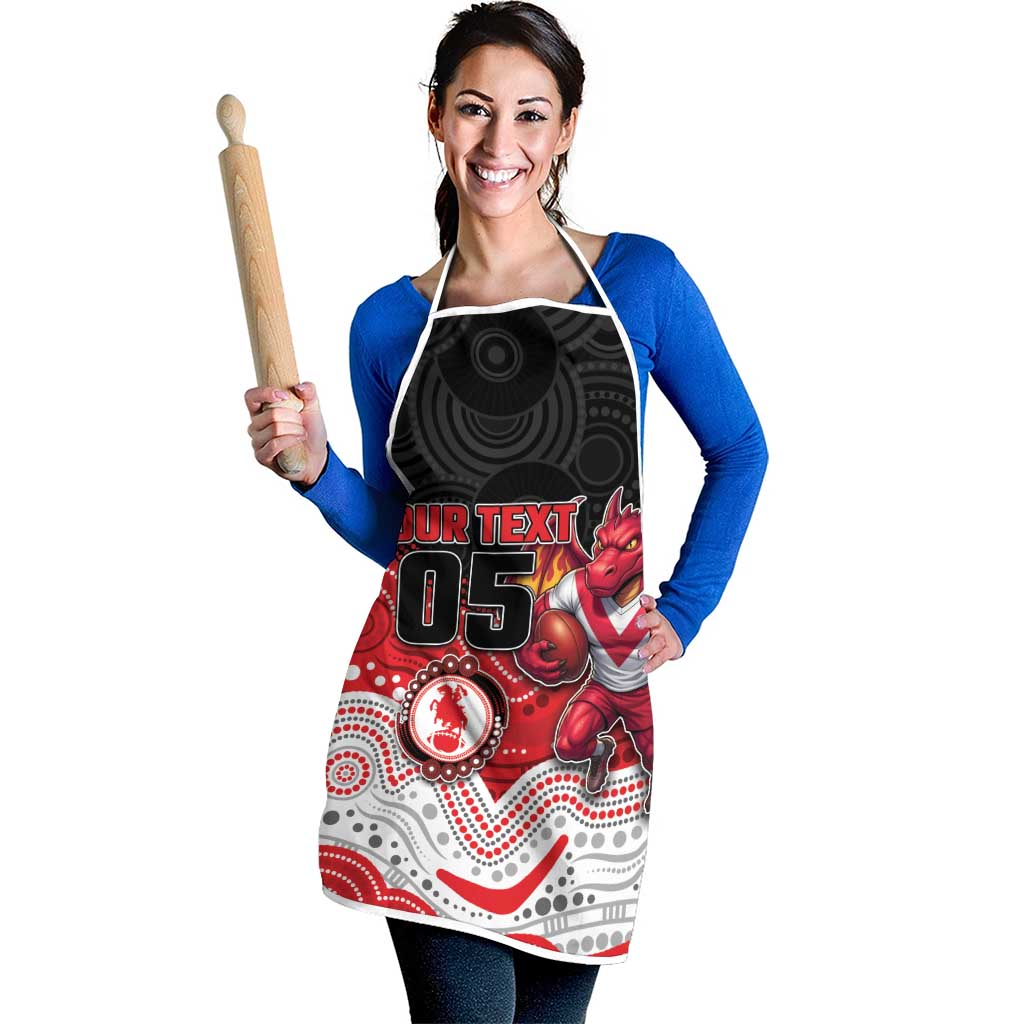 Custom Dragons Apron Warrior Mascot With Aboriginal Indigenous