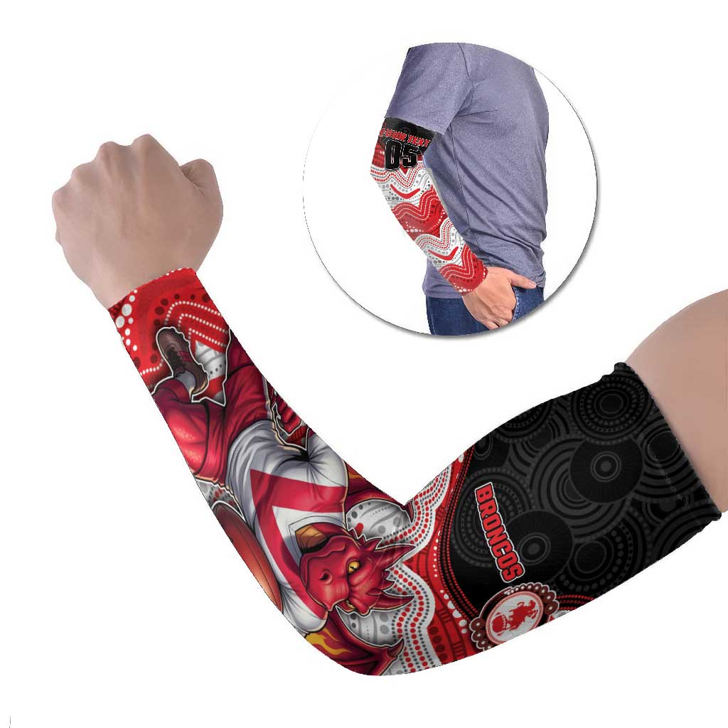 Custom Dragons Arm Sleeves Warrior Mascot With Aboriginal Indigenous