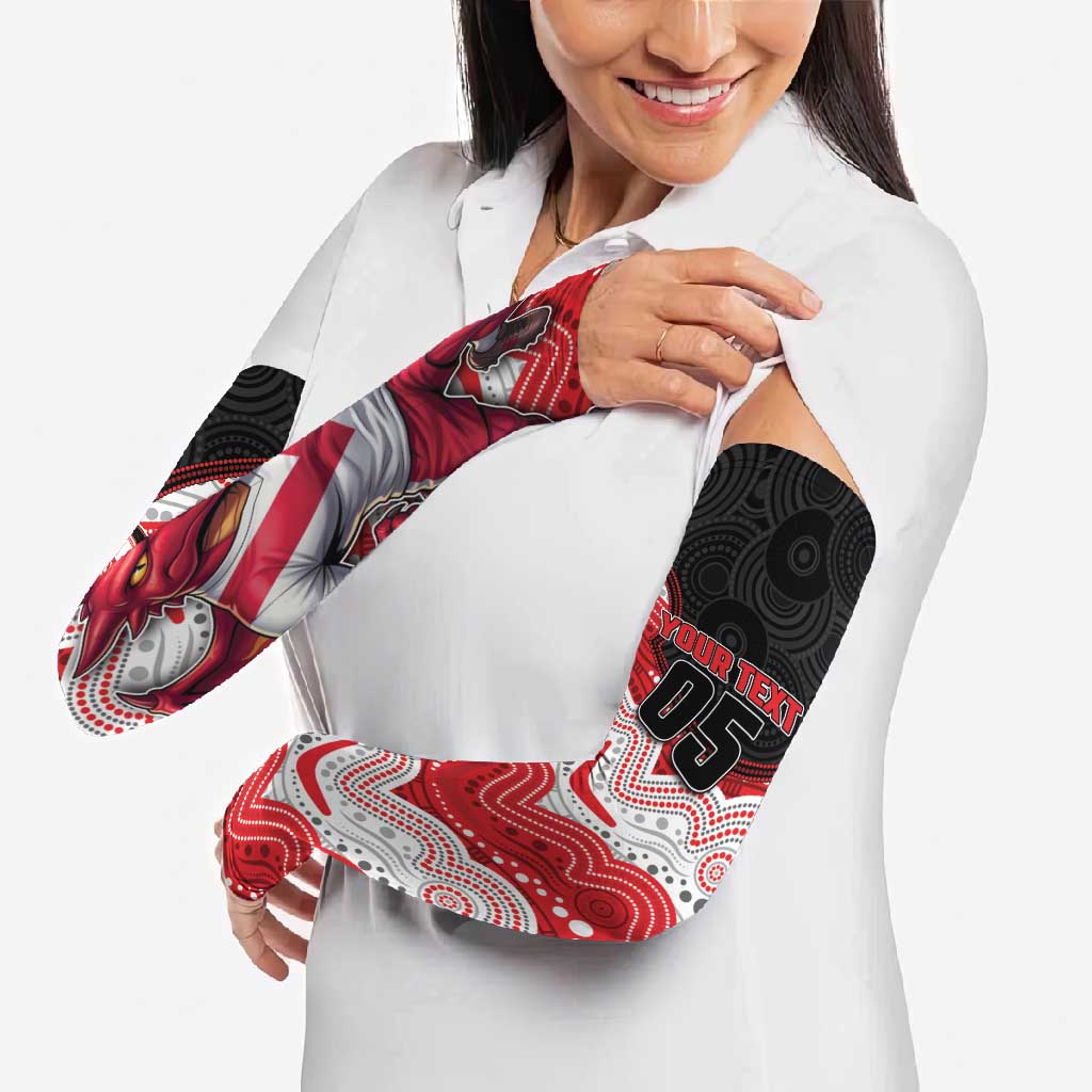Custom Dragons Arm Sleeves Warrior Mascot With Aboriginal Indigenous