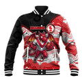 Custom Dragons Baseball Jacket Warrior Mascot With Aboriginal Indigenous