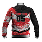 Custom Dragons Baseball Jacket Warrior Mascot With Aboriginal Indigenous