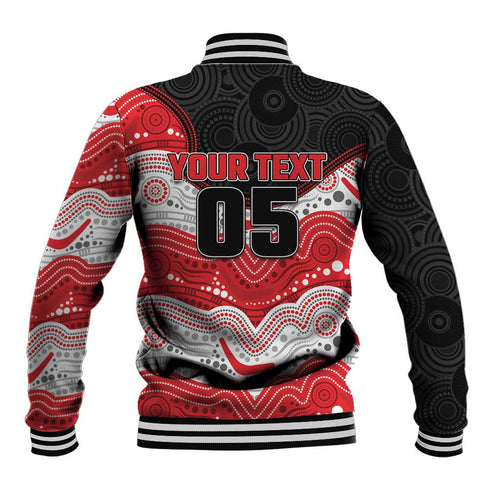 Custom Dragons Baseball Jacket Warrior Mascot With Aboriginal Indigenous