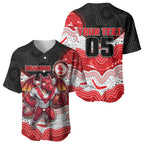 Custom Dragons Baseball Jersey Warrior Mascot With Aboriginal Indigenous