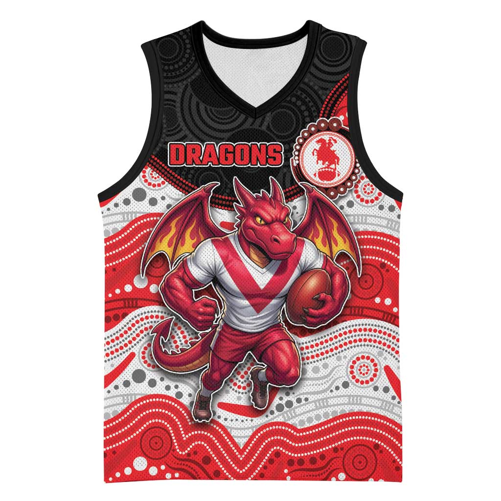 Custom Dragons Basketball Jersey Warrior Mascot With Aboriginal Indigenous