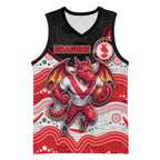 Custom Dragons Basketball Jersey Warrior Mascot With Aboriginal Indigenous