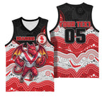Custom Dragons Basketball Jersey Warrior Mascot With Aboriginal Indigenous