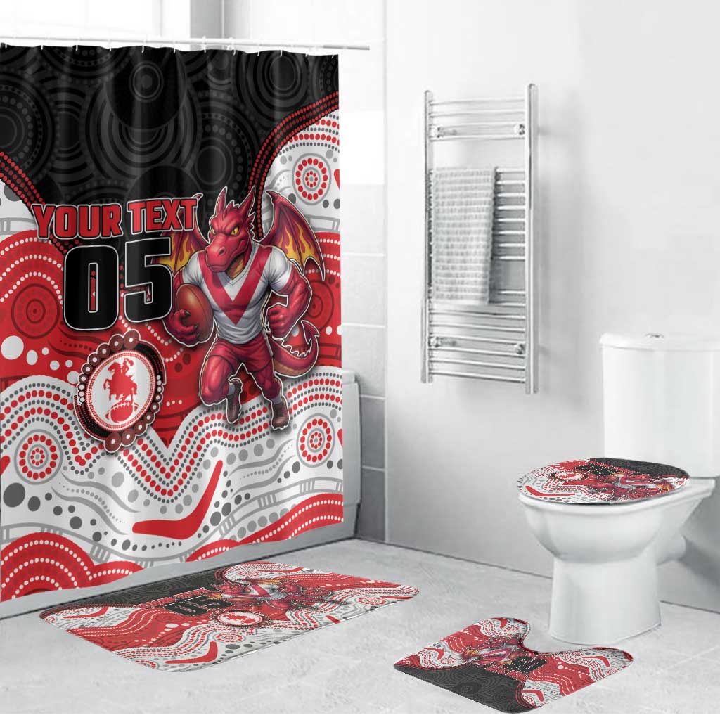 Custom Dragons Bathroom Set Warrior Mascot With Aboriginal Indigenous
