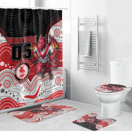 Custom Dragons Bathroom Set Warrior Mascot With Aboriginal Indigenous