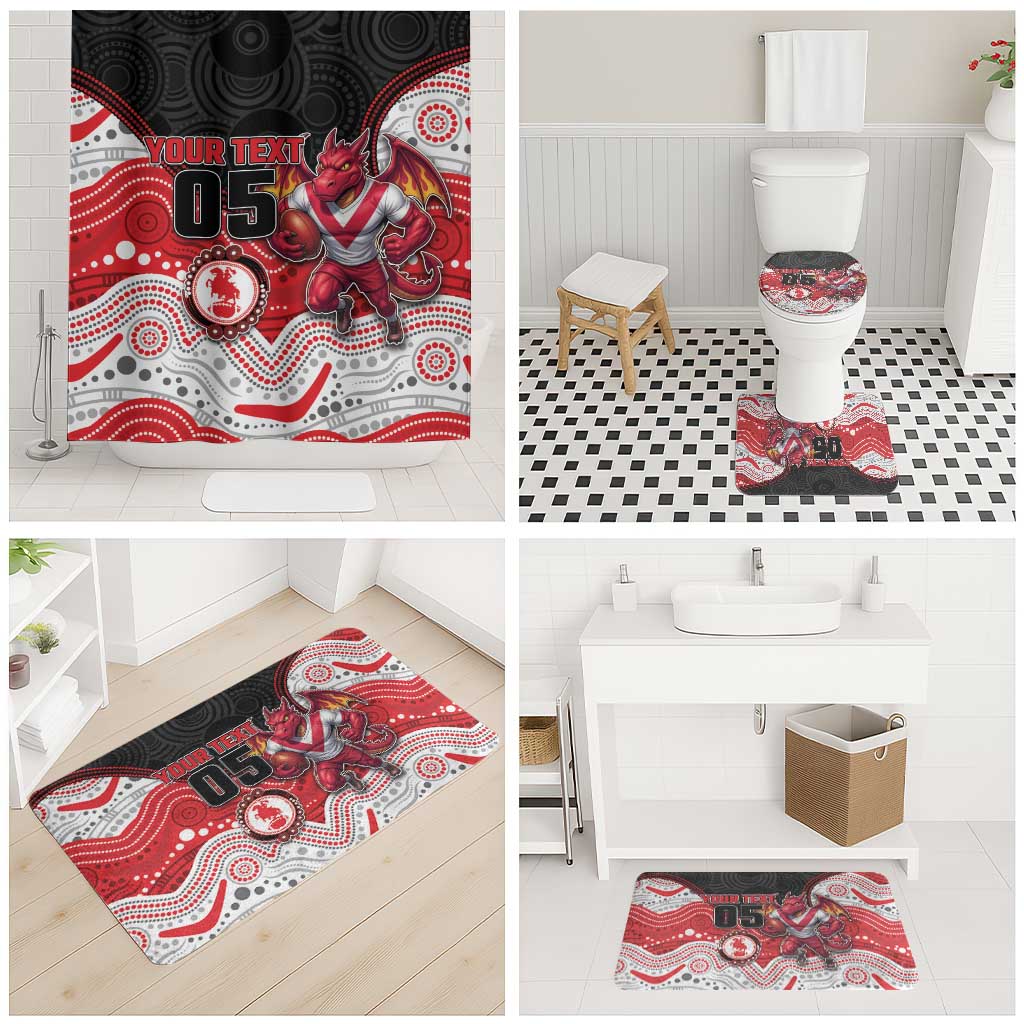 Custom Dragons Bathroom Set Warrior Mascot With Aboriginal Indigenous
