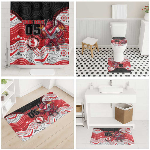 Custom Dragons Bathroom Set Warrior Mascot With Aboriginal Indigenous