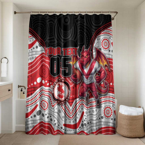 Custom Dragons Bathroom Set Warrior Mascot With Aboriginal Indigenous