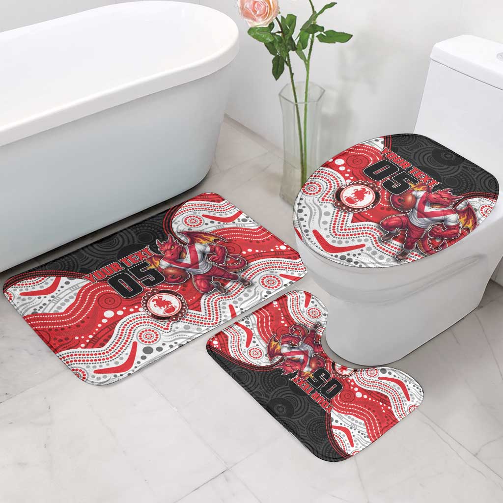 Custom Dragons Bathroom Set Warrior Mascot With Aboriginal Indigenous
