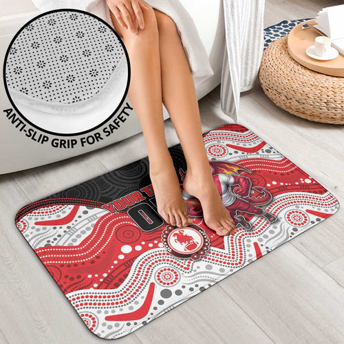 Custom Dragons Bathroom Set Warrior Mascot With Aboriginal Indigenous