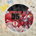 Custom Dragons Beach Blanket Warrior Mascot With Aboriginal Indigenous