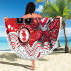 Custom Dragons Beach Blanket Warrior Mascot With Aboriginal Indigenous