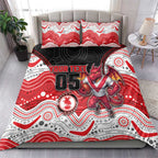 Custom Dragons Bedding Set Warrior Mascot With Aboriginal Indigenous