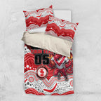 Custom Dragons Bedding Set Warrior Mascot With Aboriginal Indigenous