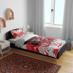 Custom Dragons Bedding Set Warrior Mascot With Aboriginal Indigenous