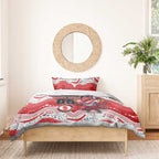 Custom Dragons Bedding Set Warrior Mascot With Aboriginal Indigenous