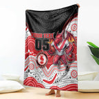 Custom Dragons Blanket Warrior Mascot With Aboriginal Indigenous