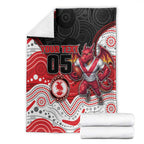 Custom Dragons Blanket Warrior Mascot With Aboriginal Indigenous